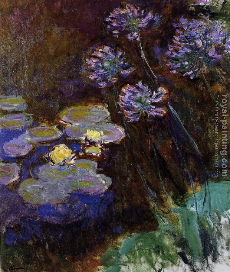 Claude Oscar Monet : Water-Lilies and Agapanthus